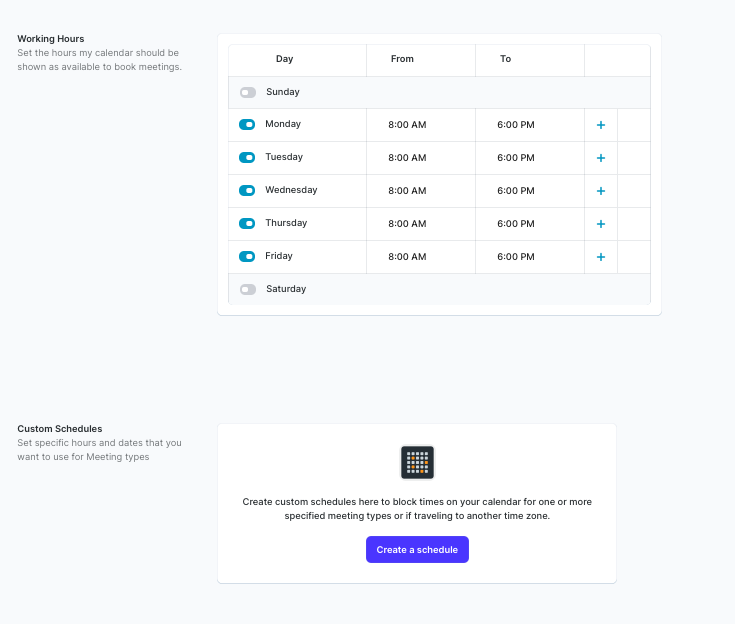 Custom Schedules Chili Hub