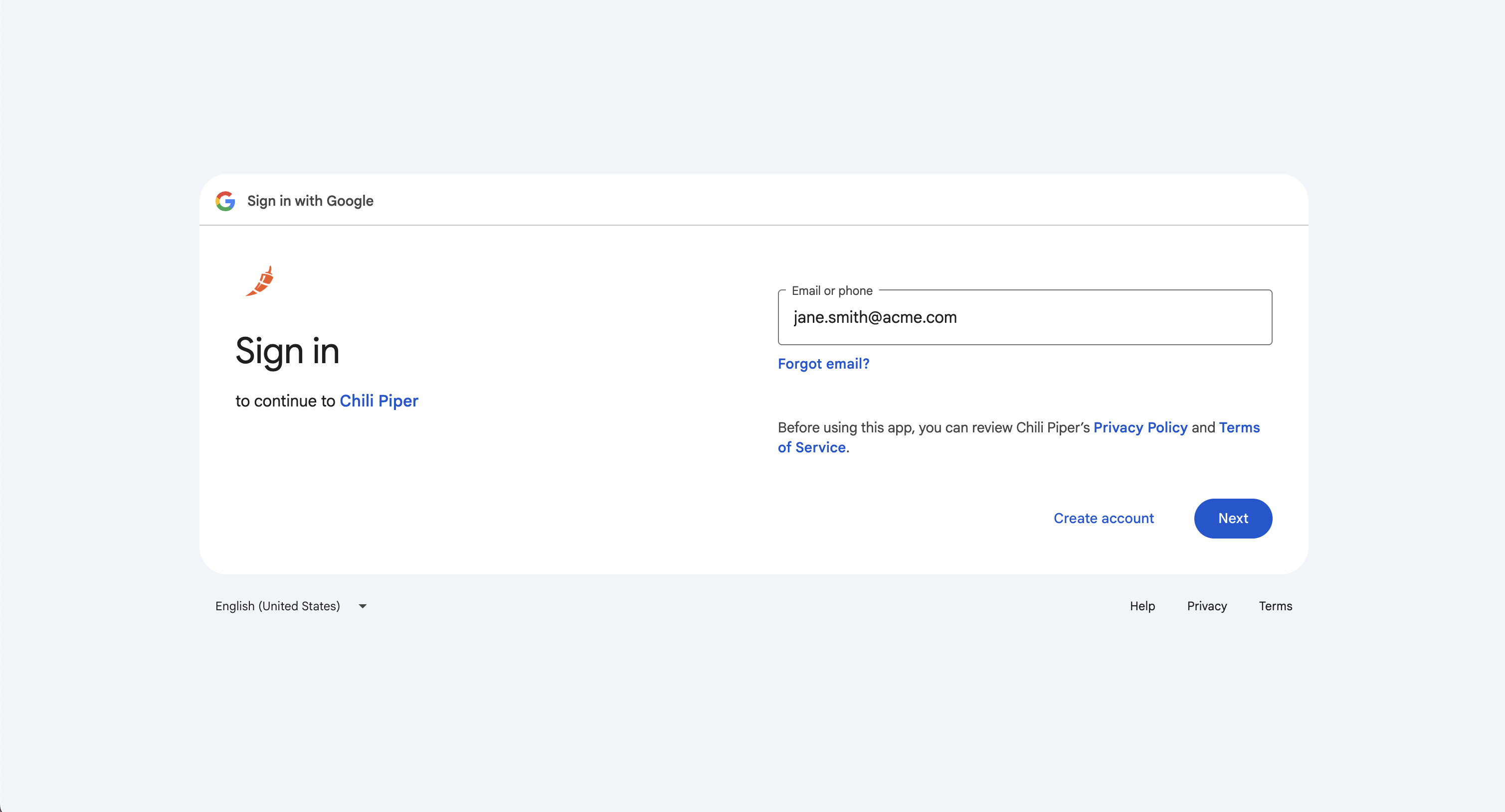 Signing in with the new email address