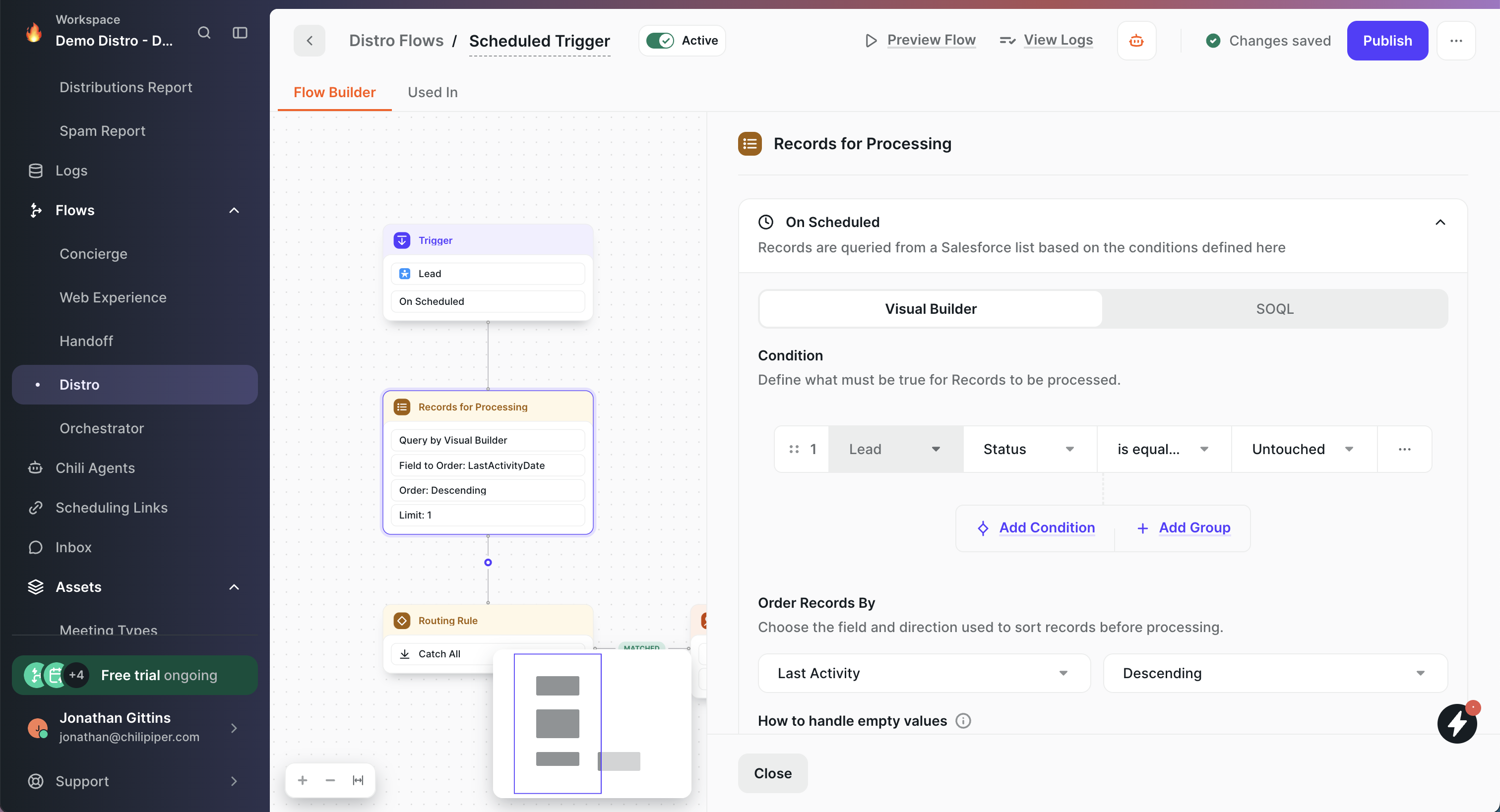 Records for Processing – Visual Builder