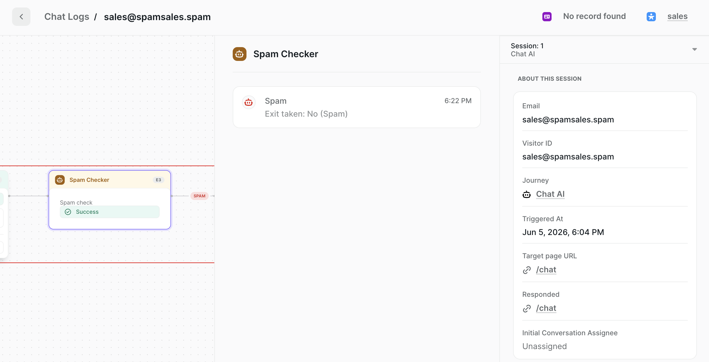 Spam Checker details in Chat logs