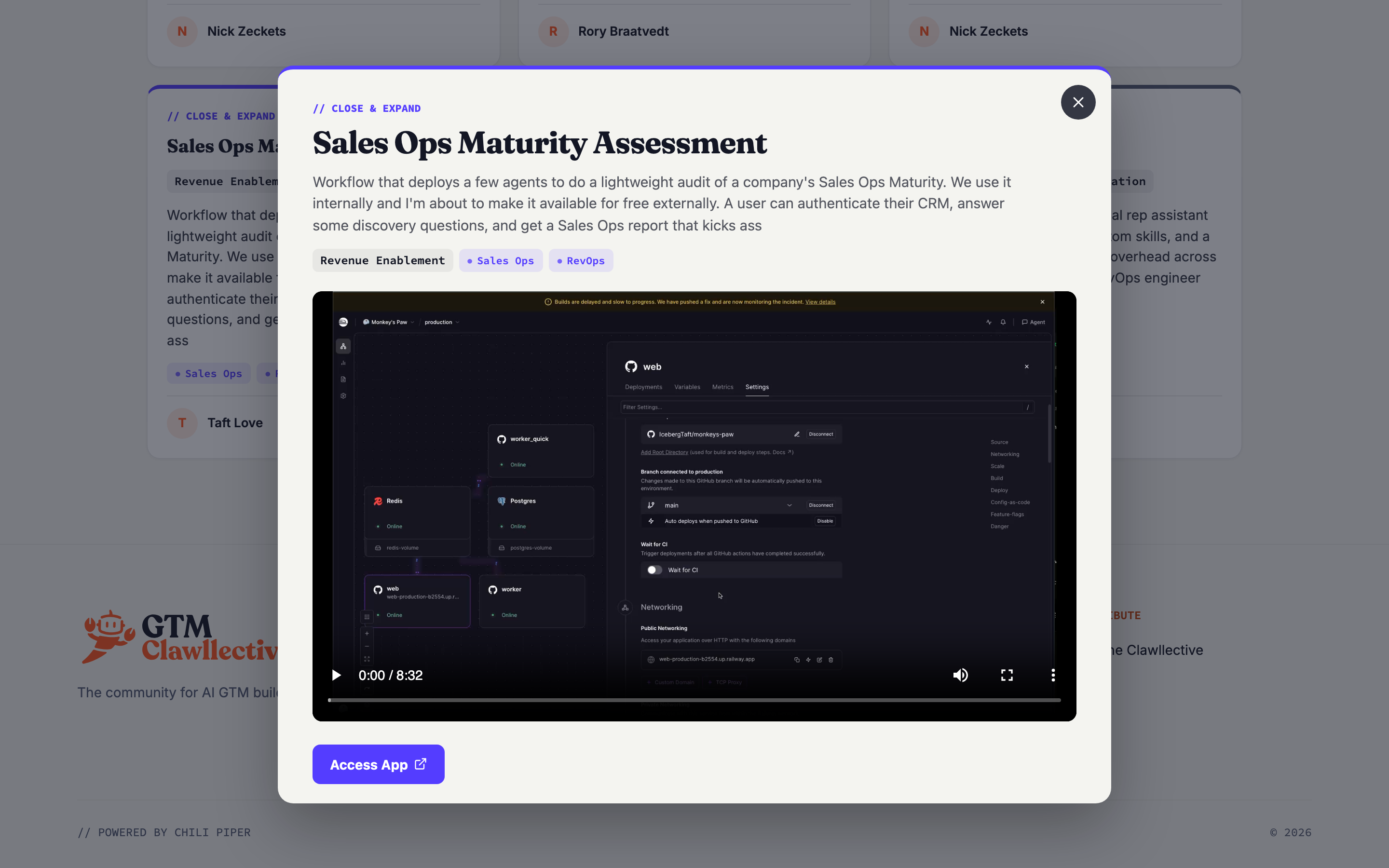Sales Ops Maturity Assessment app page
