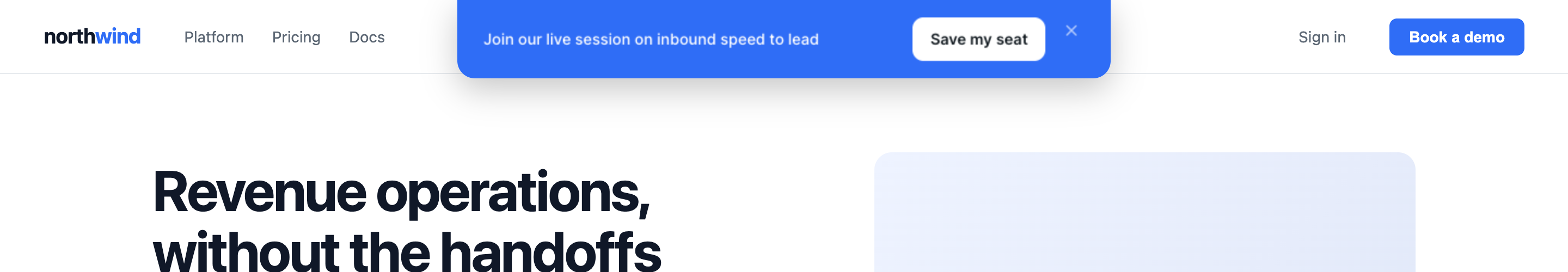 The Announcement banner as a notch against the top edge