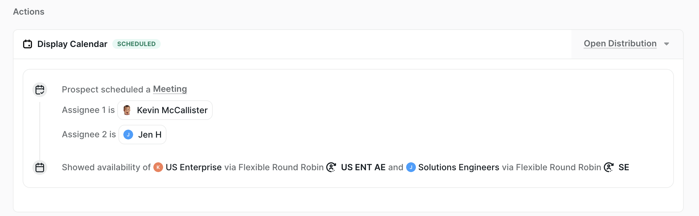 Display Calendar with Assignee 1 and Assignee 2 from the matched row