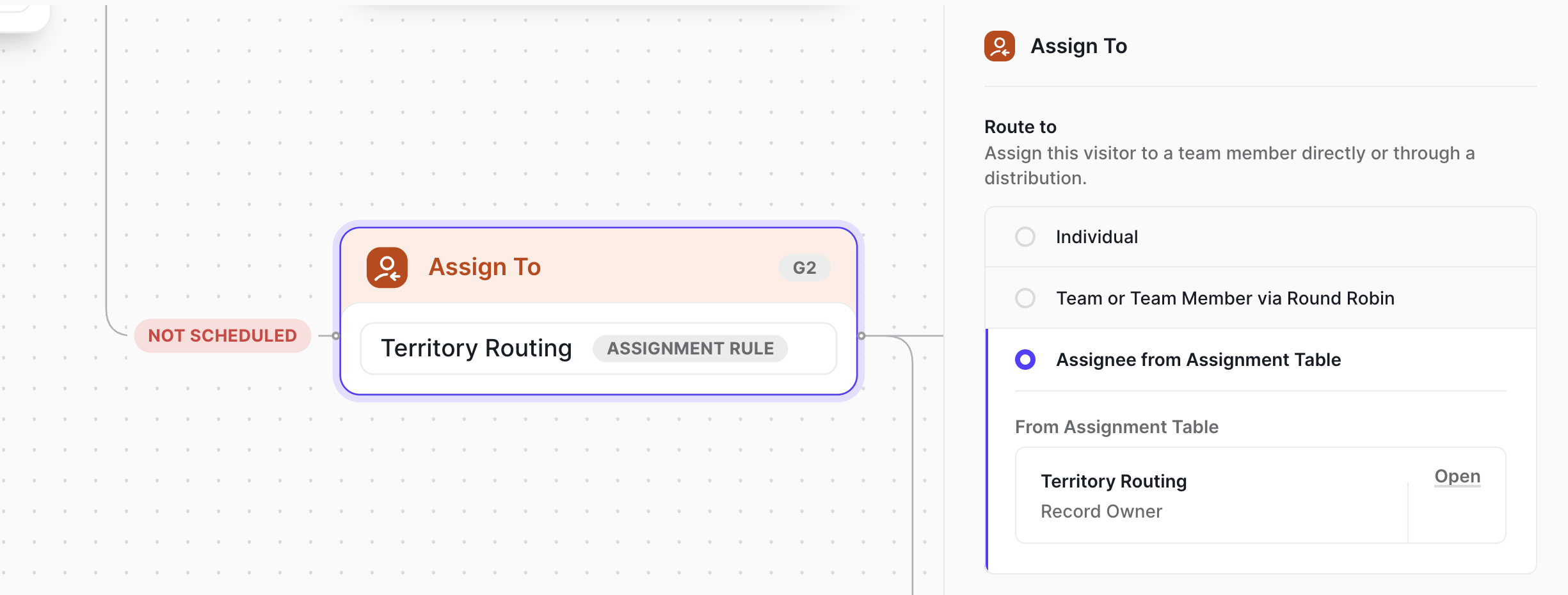 Assign To in a Chat Journey reading the Record Assignment column