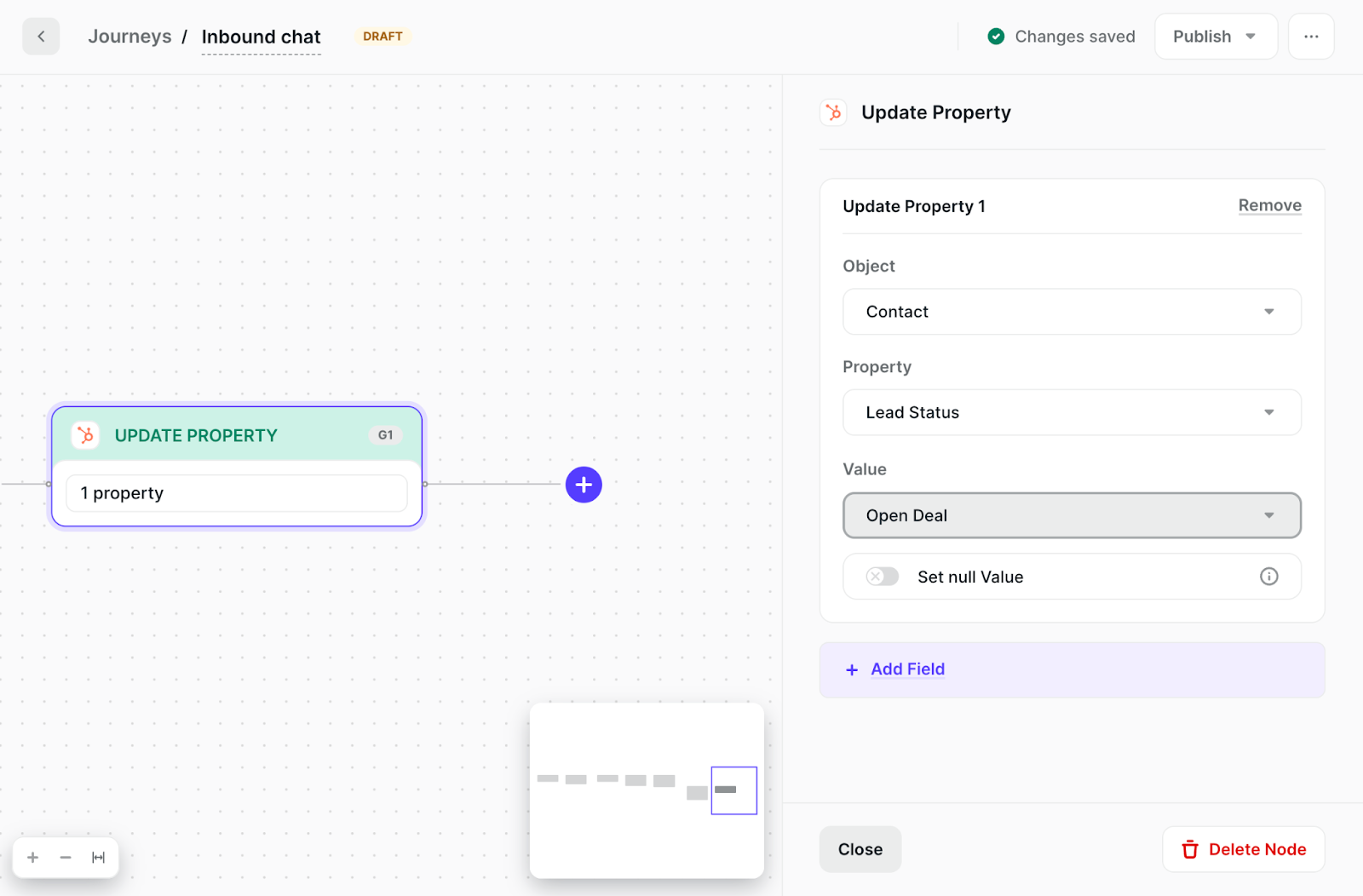 Update Property node configuration