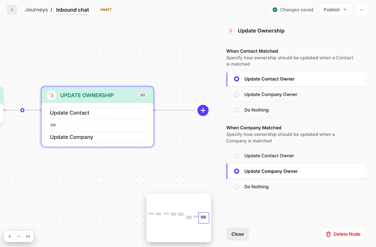 Update Ownership node configuration