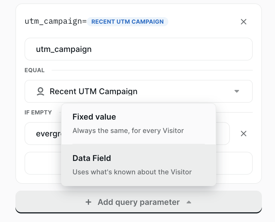 Choosing Fixed value or Data Field